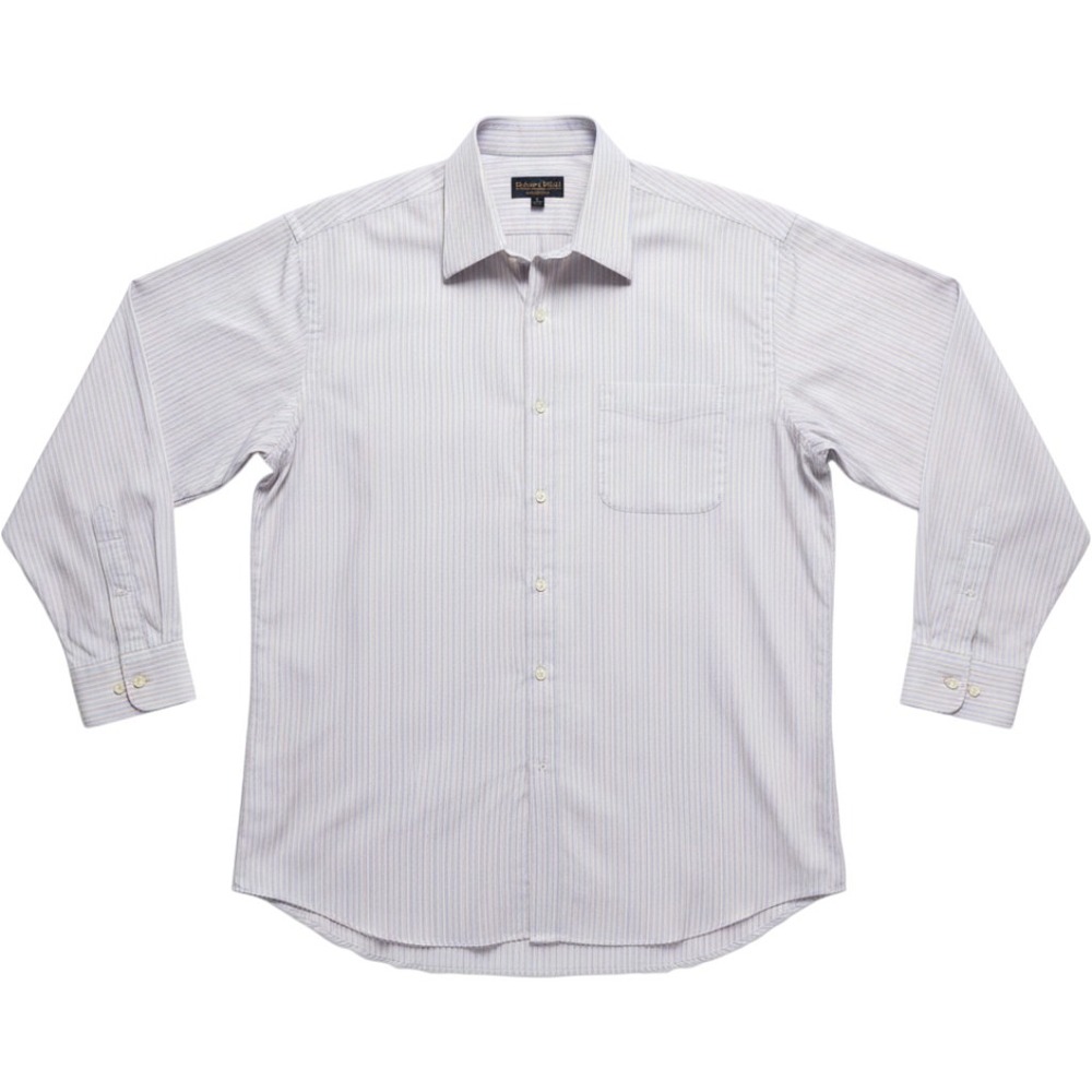 Roberto Villini Collection Men's 17 34/35 Purple Stripe Dress Shirt Cotton